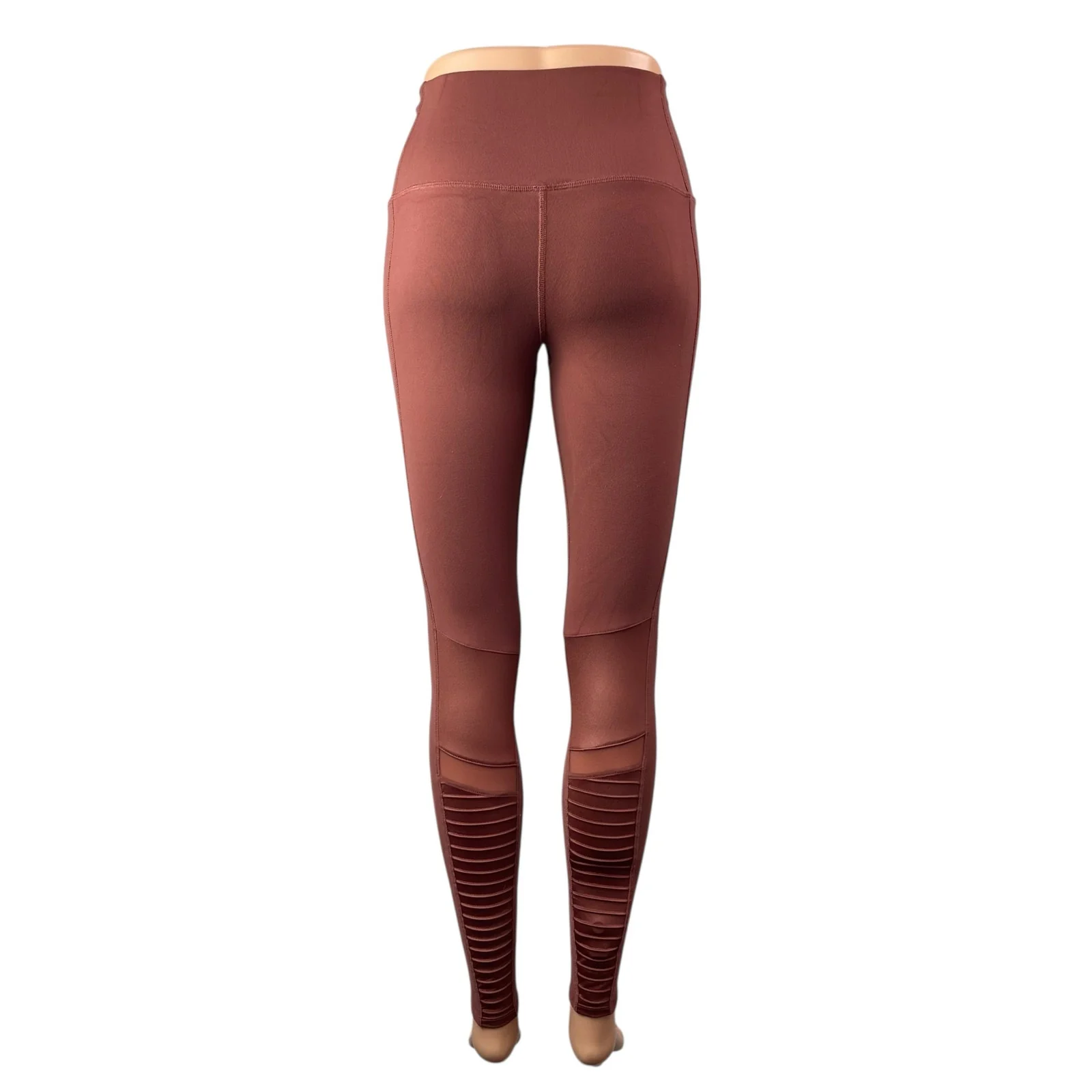 Alo Yoga Women's Pink Brown High Waist Activewear Yoga Moto Leggings Pants Sz S - Image 3