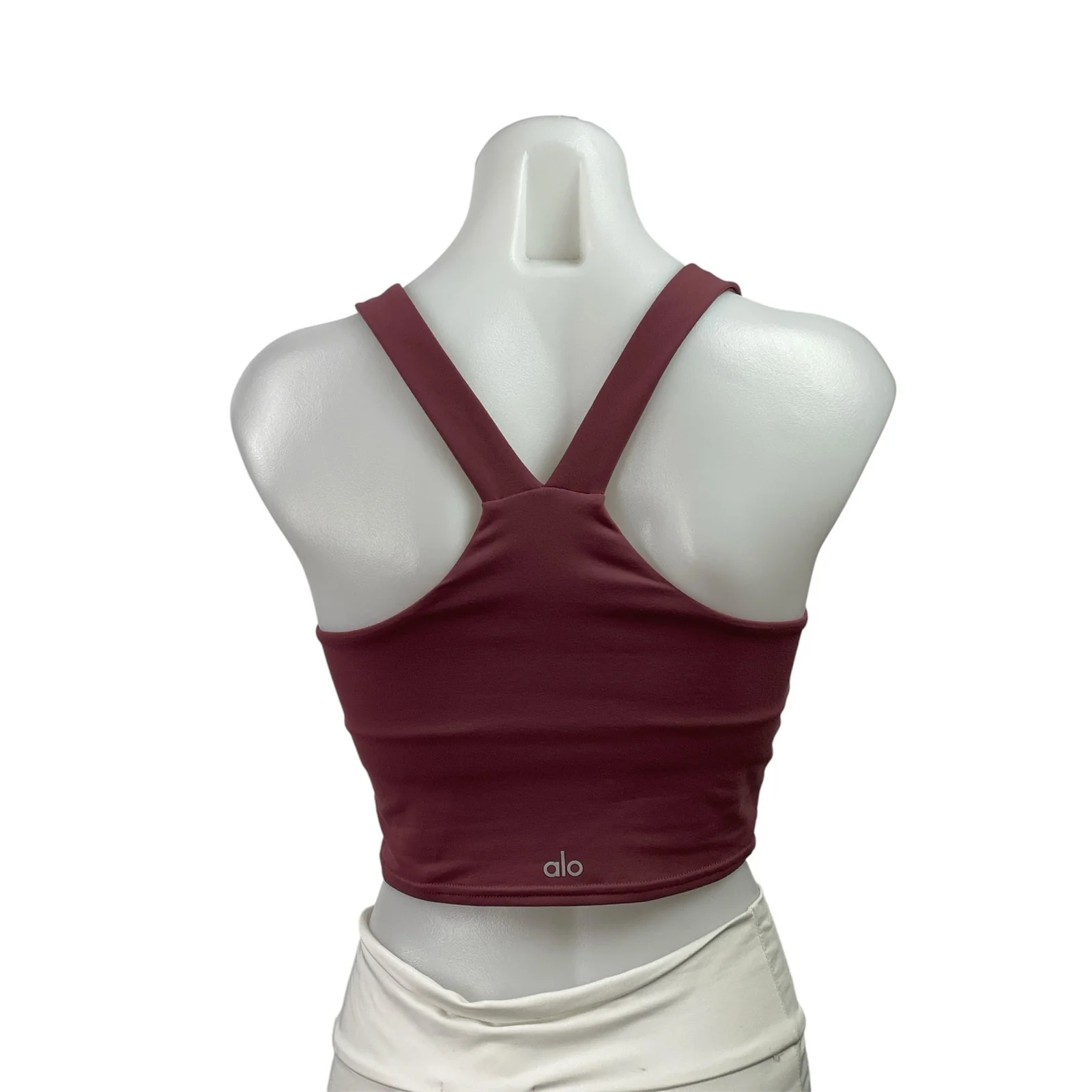 Alo Yoga Womens Red Sleeveless Racerback Workout Yoga Sports Bra Crop Tank Top S - Image 3