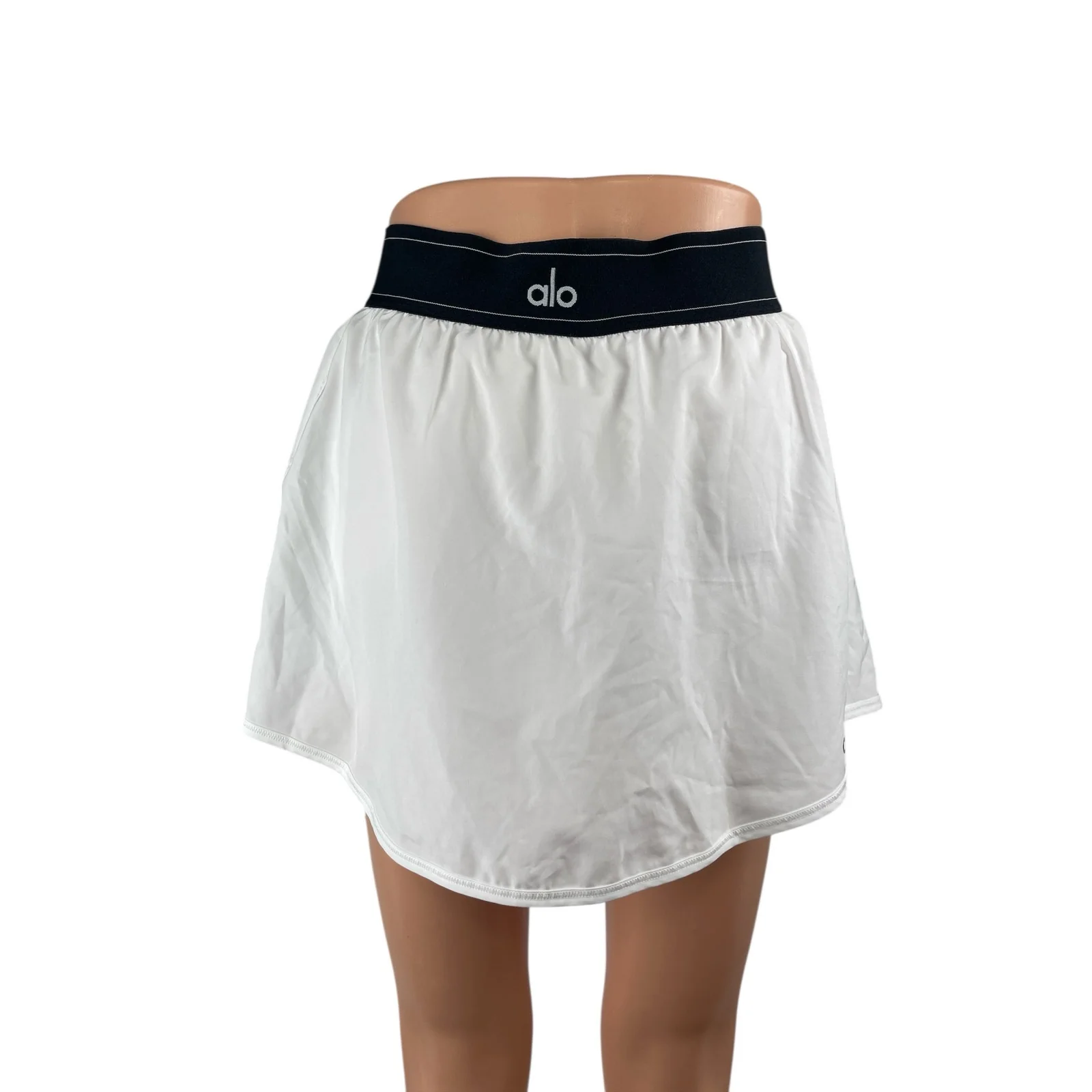 Alo Yoga Womens White High Rise Elastic Waist Athletic Skort Shorts Skirt Size M - Image 2
