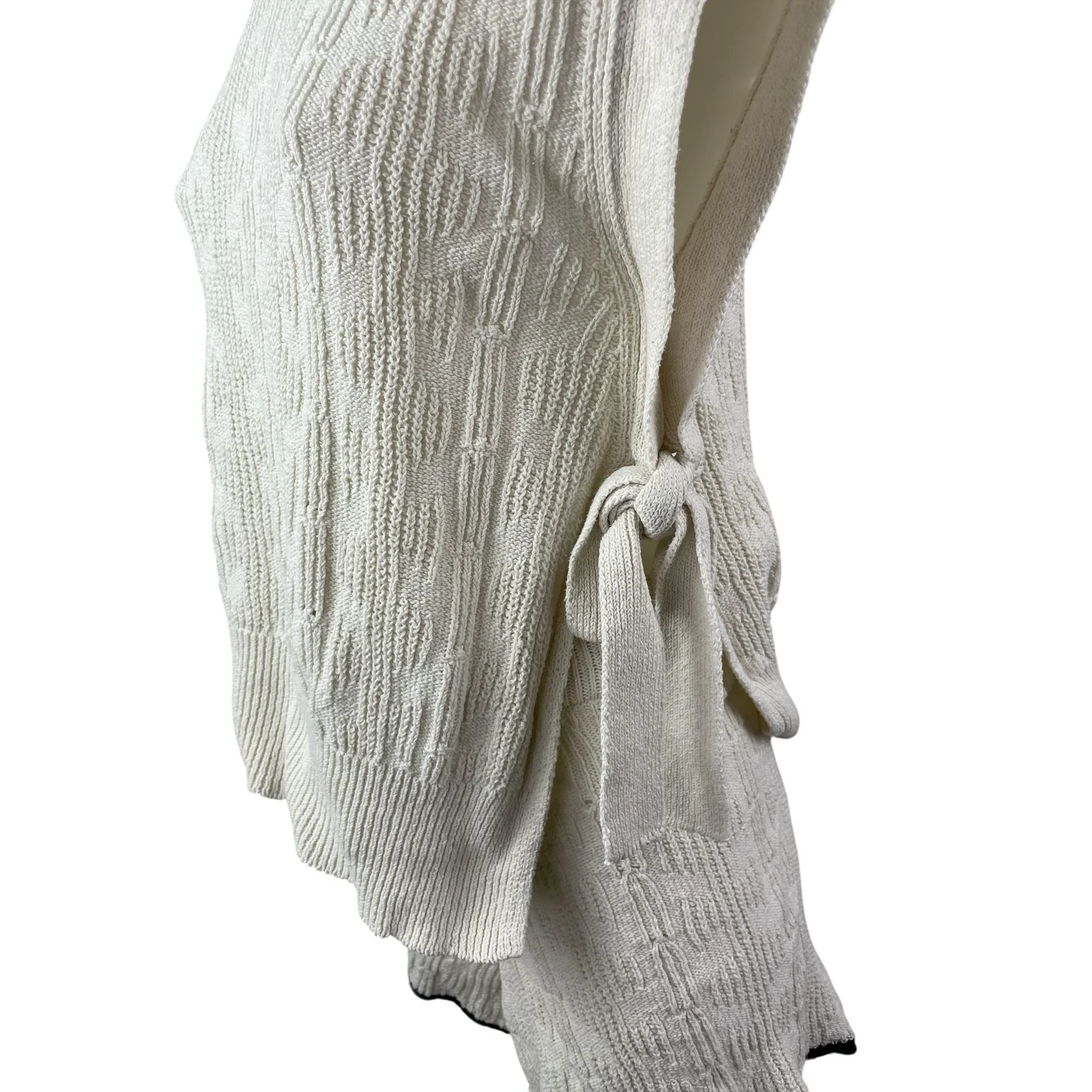 Alohas Women's Beige Knit Sleeveless Mock Neck Tie Shorts 2 Piece Set Size S/XS - Image 2