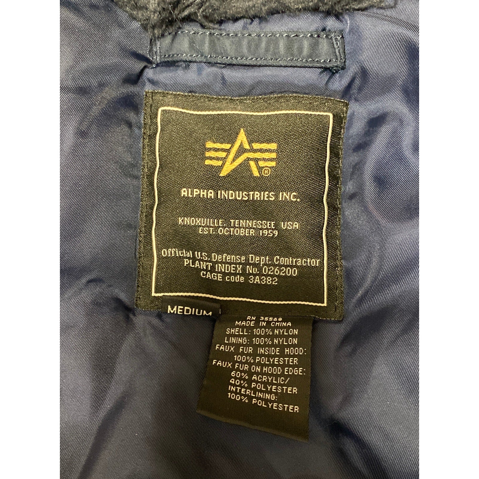 Alpha Industries Black Hooded Long Sleeve Pocket Snorkel Parka Coat Jacket Sz M - Image 6