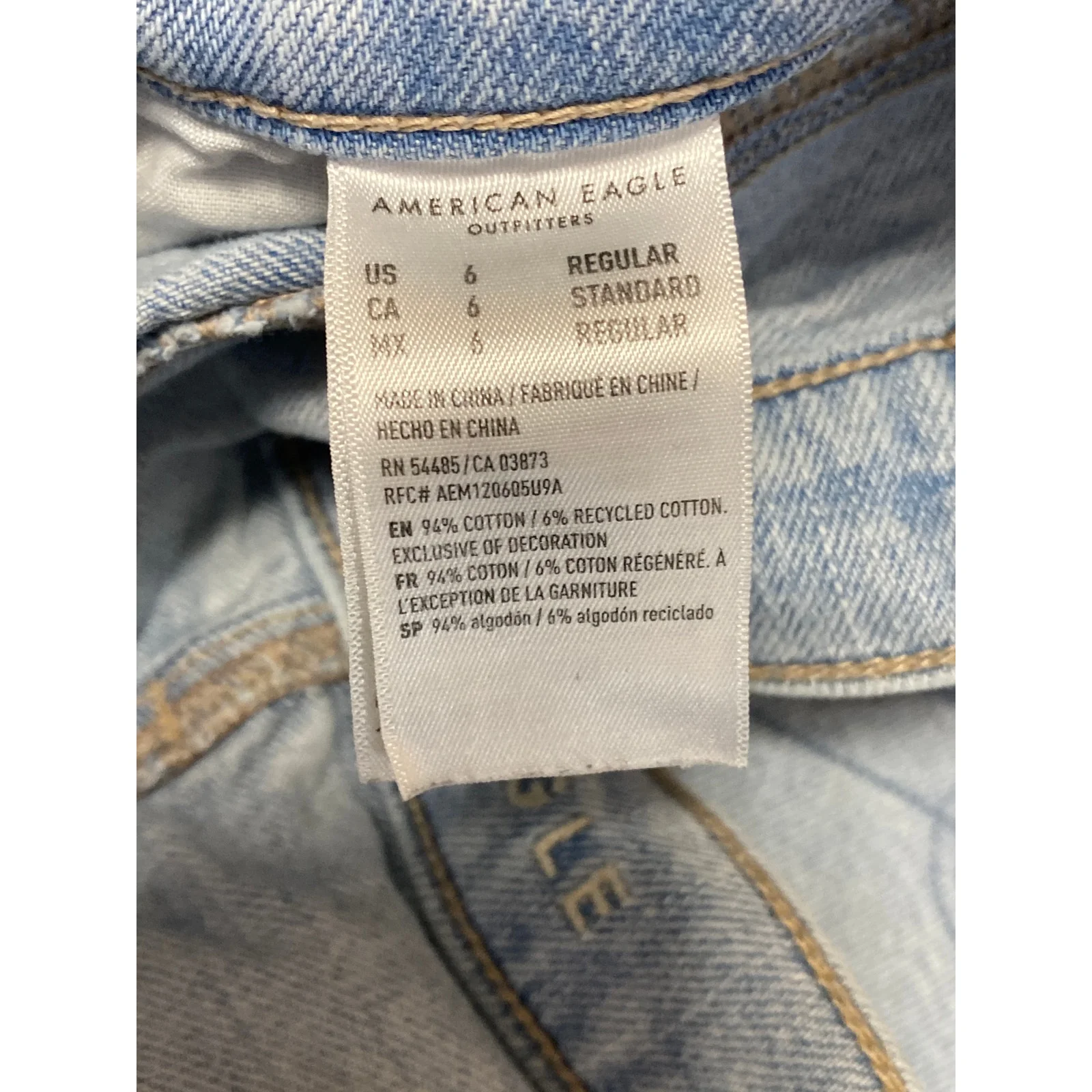 American Eagle 90s Straight Women's Blue Relaxed High Rise Denim Jeans Size 6 - Image 6