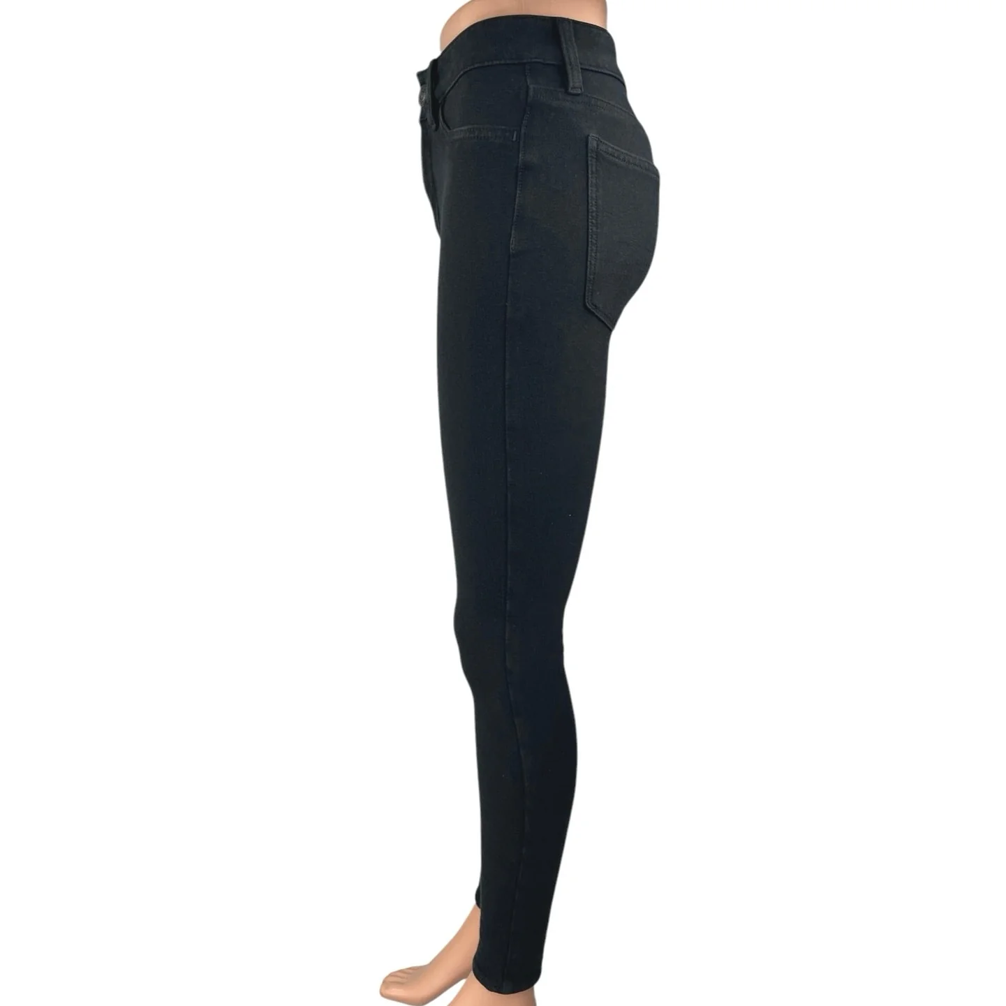 American Eagle Next Level Stretch Black Skinny Leg Mid Rise Denim Jeans Pants 2 - Image 2