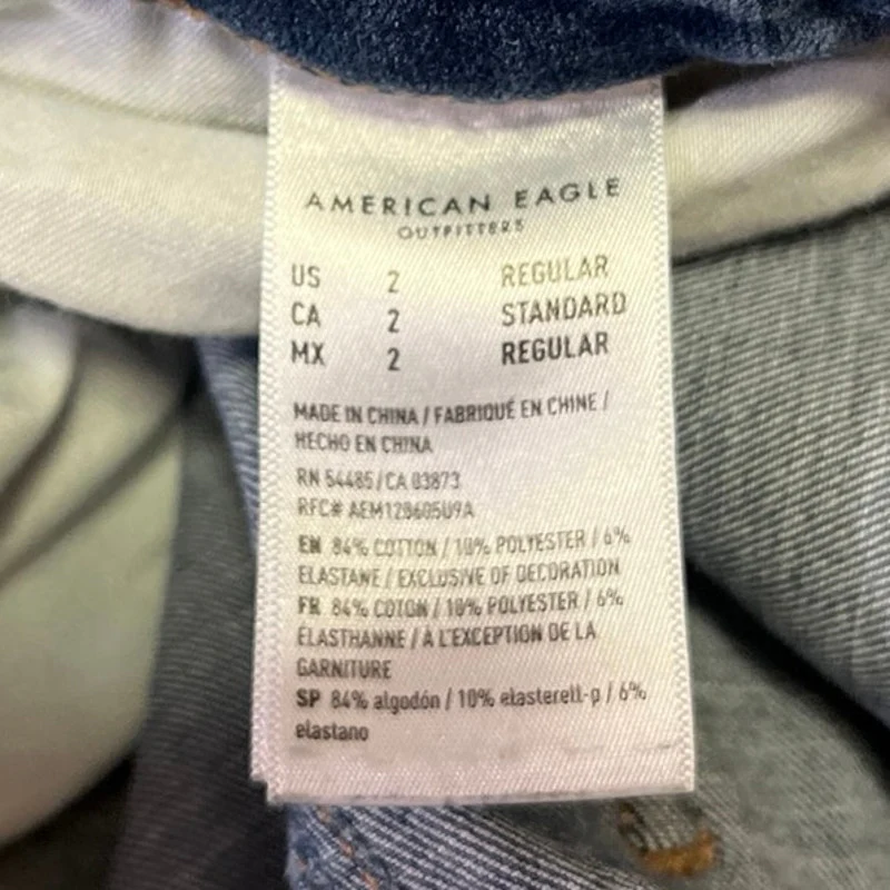 American Eagle Next Level Stretch Women's Blue Medium Wash Skinny Denim Jeans 2 - Image 5