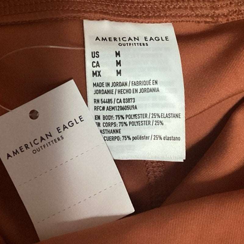 American Eagle NWT Brown High Rise Pull On Stretch Everyday Pocket Leggings Sz M - Image 6