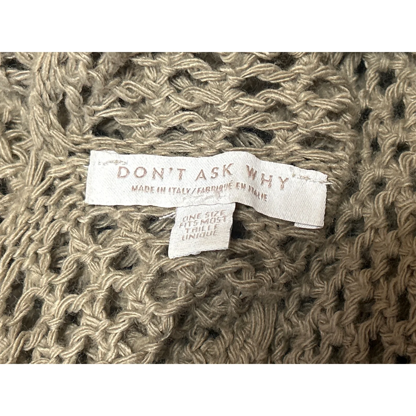 American Eagle Outfitters Dont Ask Why Tan Open Knit Crochet Cardigan Sweater OS - Image 3