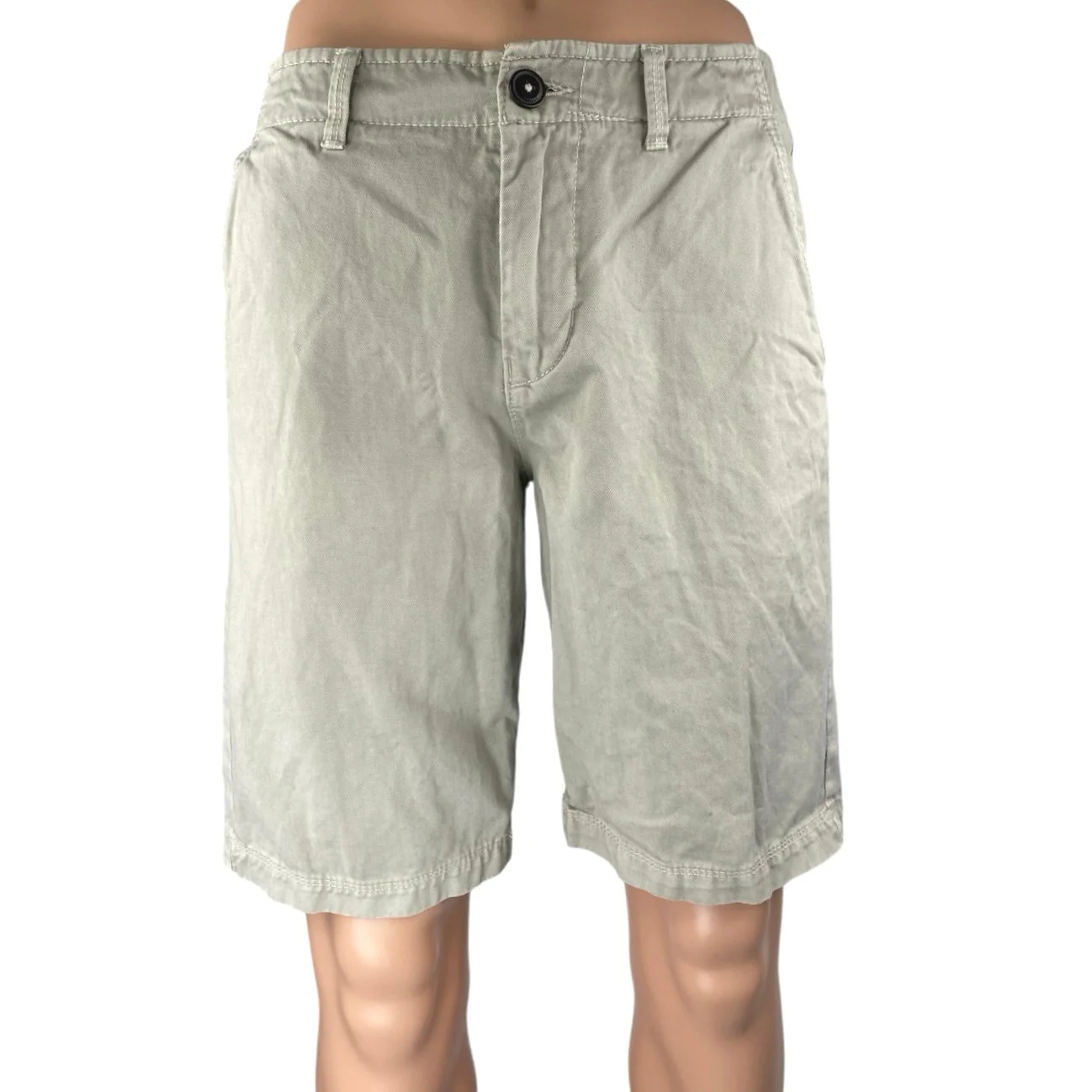 American Eagle Outfitters Men's Beige High Waist Straight Khaki Chino Shorts 30