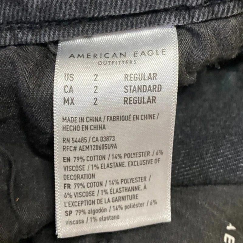 American Eagle Women's Black High Waist Straight Skinny Denim Mom Jeans Pants 2 - Image 5