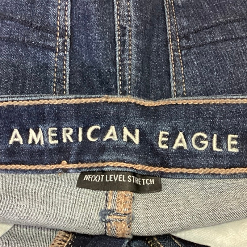 American Eagle Women's Blue Medium Wash Mid Rise Stretch Skinny Denim Jeans Sz 0 - Image 4