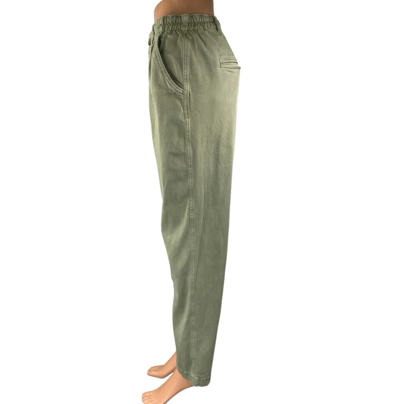 American Eagle Women's Green High Waist Straight Tapered Leg Trousers Pants Sz 6 - Image 2