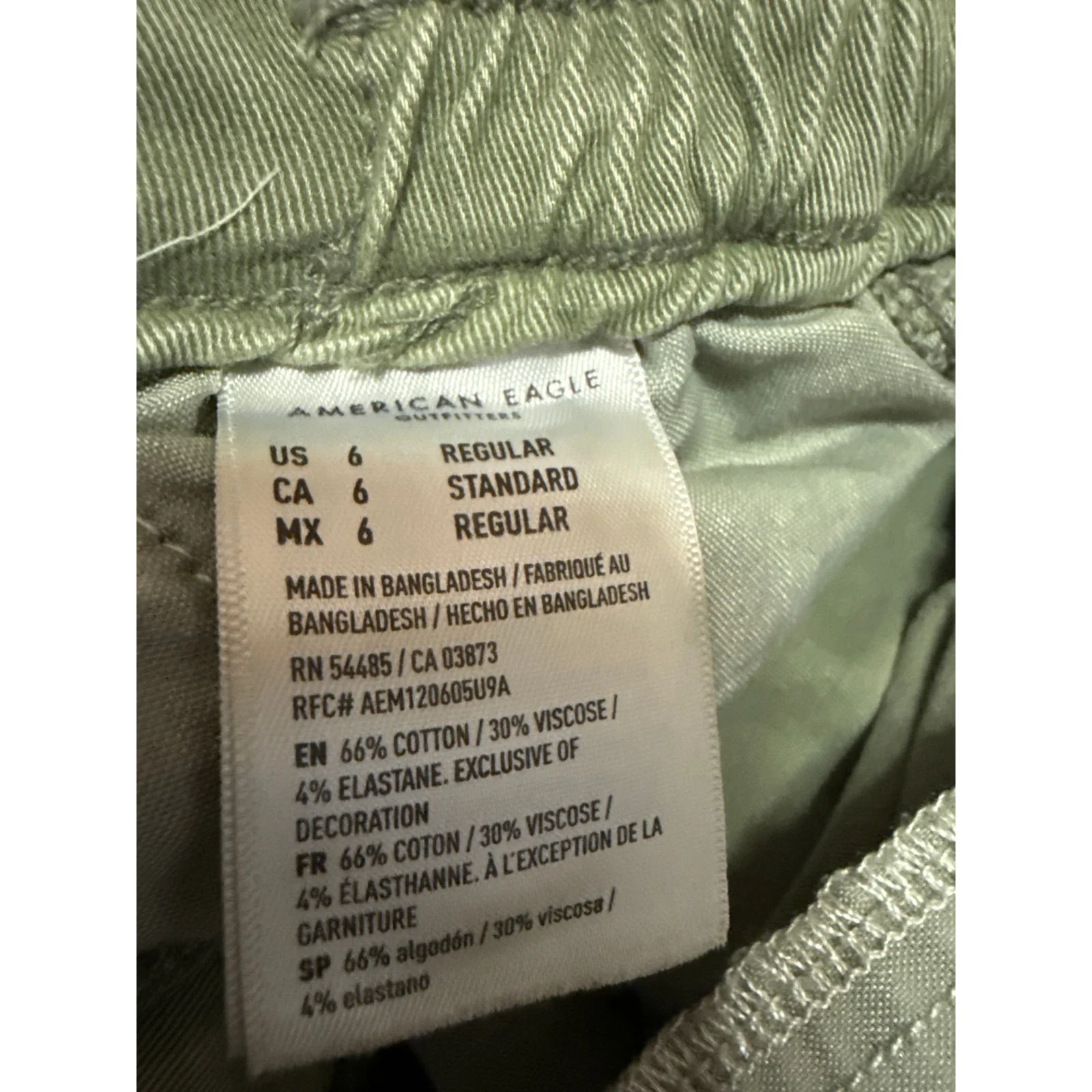 American Eagle Women's Green High Waist Straight Tapered Leg Trousers Pants Sz 6 - Image 5