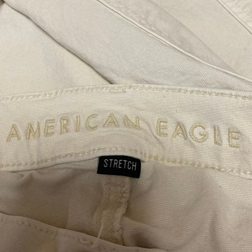 American Eagle Women's White Mid Rise Straight Leg Trousers Denim Jeans Pants 0 - Image 4