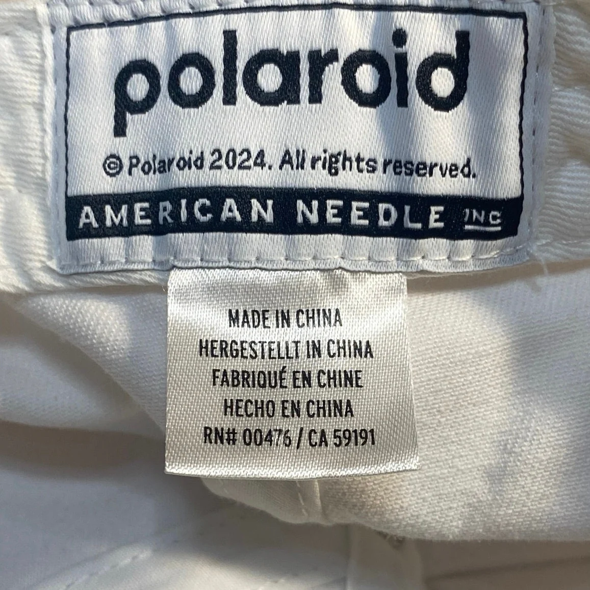 American Needle Polaroid Roscoe White Adjustable Snap Back Baseball Hat Cap OS - Image 3