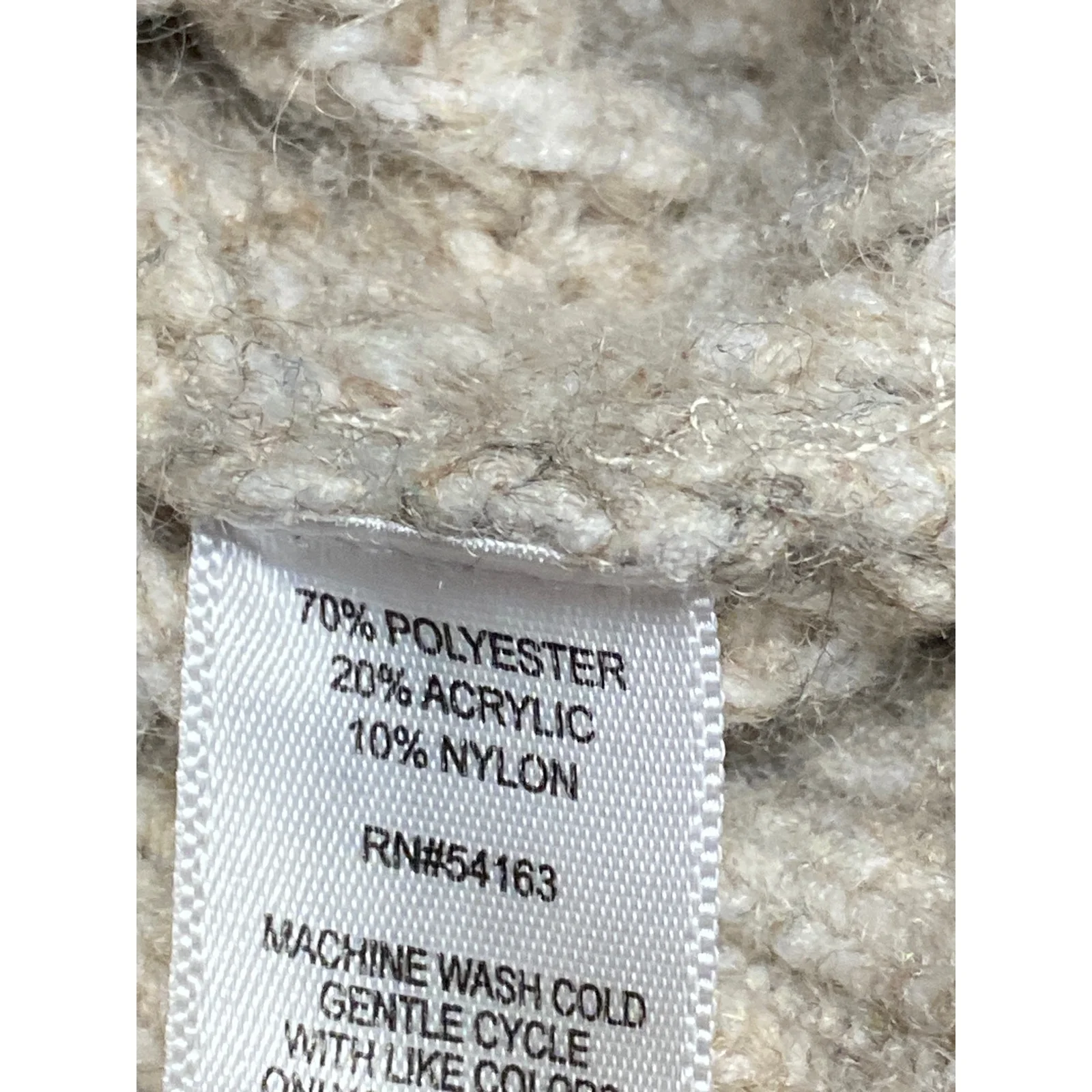Andrew Marc NY Womens Beige Cable Waffle Knit Fleece Full Zip Sweater Top Size M - Image 3