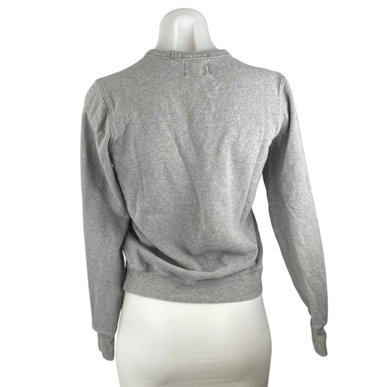Ann Mashburn Women's Gray Crewneck Long Sleeve Crop Sweatshirt Sweater Top Sz XS - Image 3