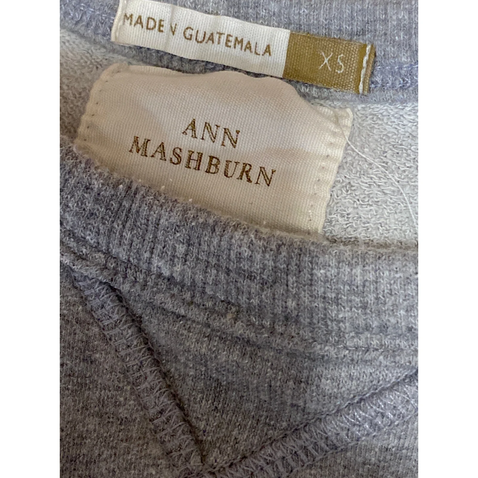 Ann Mashburn Women's Gray Crewneck Long Sleeve Crop Sweatshirt Sweater Top Sz XS - Image 4