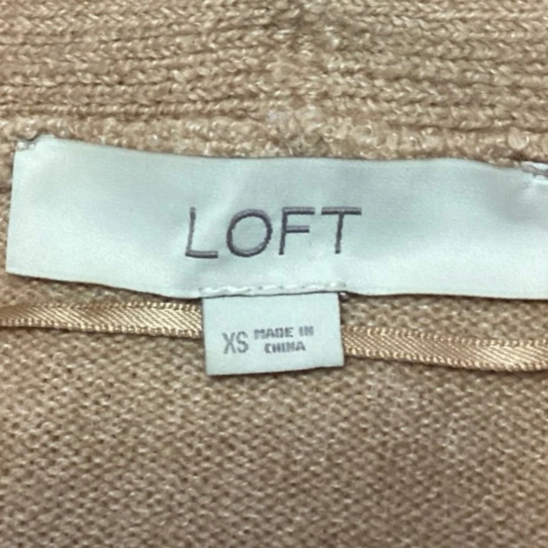 Ann Taylor LOFT Beige Cream Colorblock Knit Open Cardigan Sweater Top Size XS - Image 4