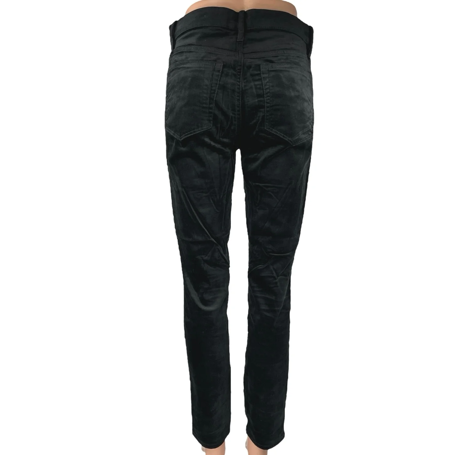 Ann Taylor Loft Black High Rise Velvet Velour Straight Denim Jeans Pants Size 26 - Image 3