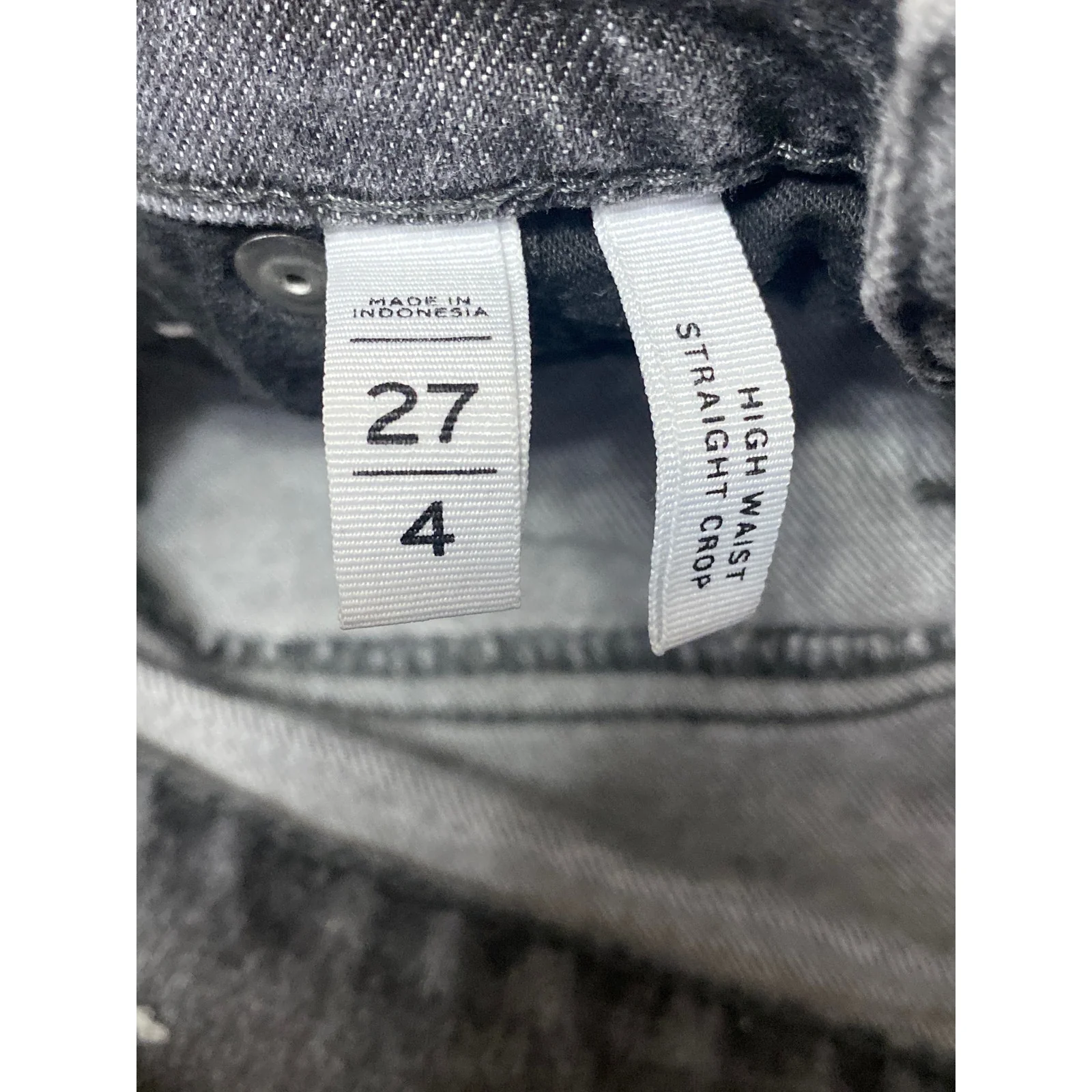 Ann Taylor LOFT Black Washed High Rise Distressed Straight Leg Denim Jeans Sz 27 - Image 6