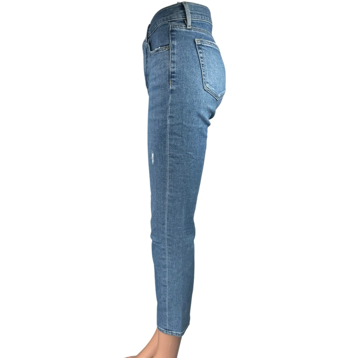 Ann Taylor LOFT Blue High Waist Straight Skinny Crop Denim Jeans Pants Size 26 - Image 2