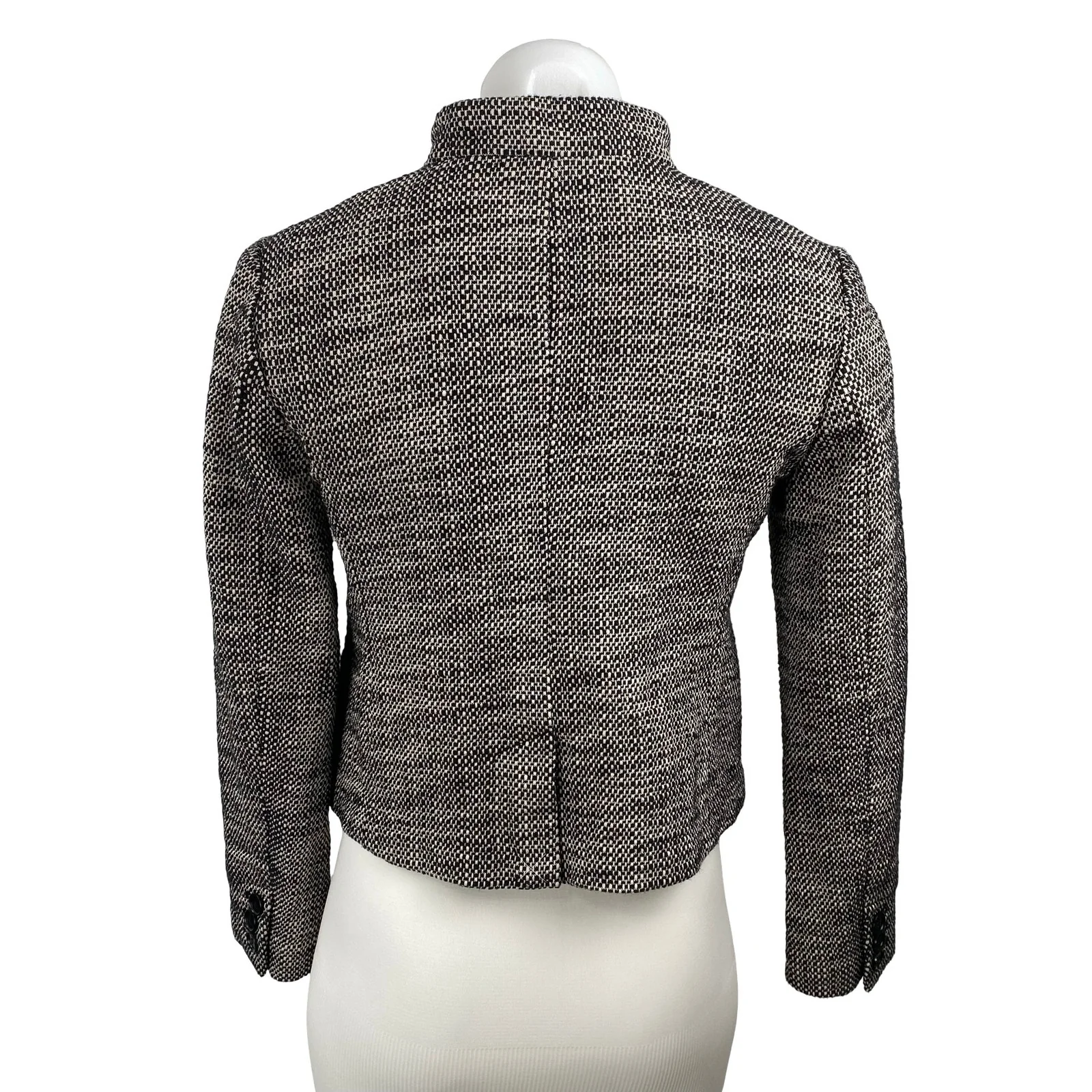Ann Taylor LOFT Gray Textured Long Sleeve Single Breasted Blazer Coat Jacket 0 - Image 4