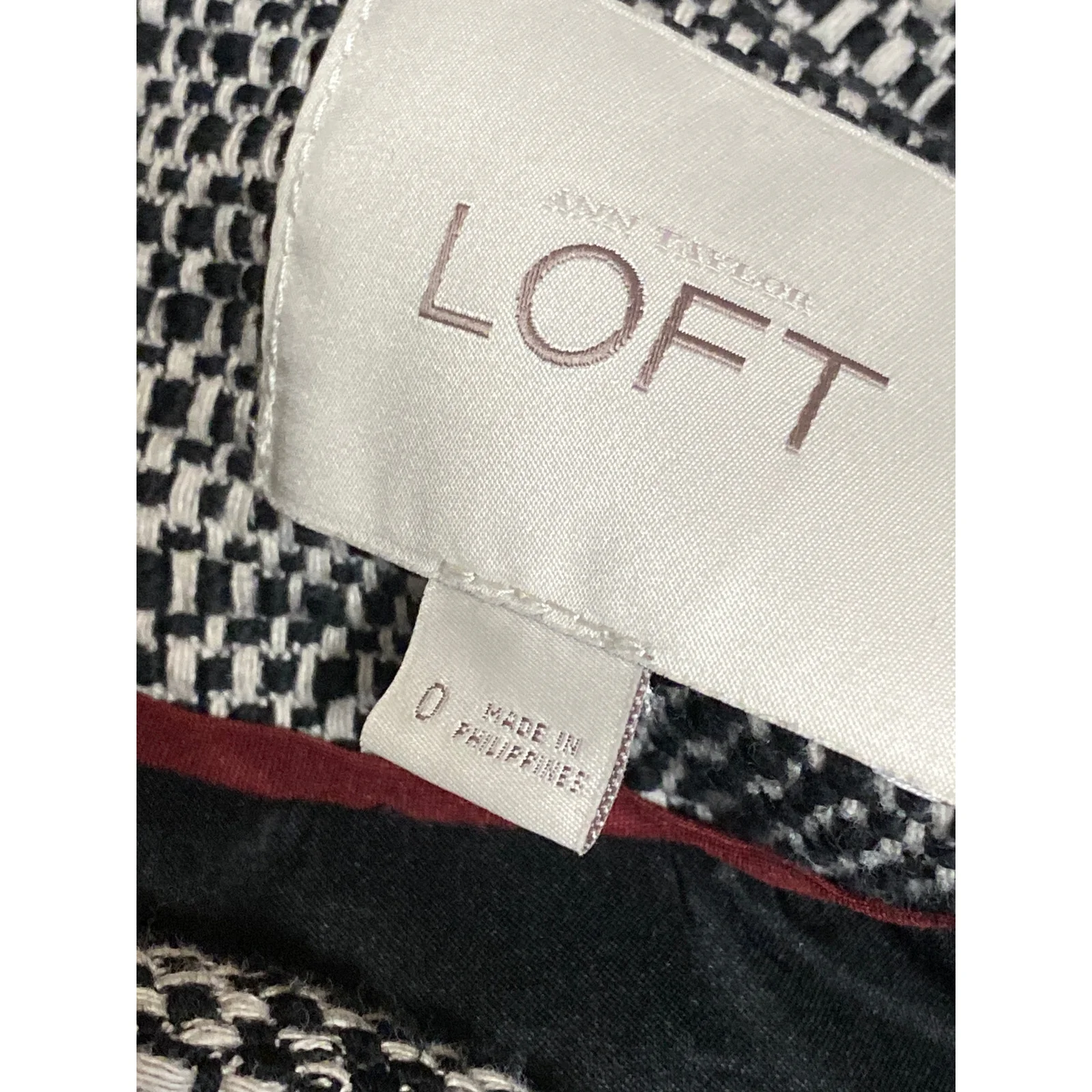 Ann Taylor LOFT Gray Textured Long Sleeve Single Breasted Blazer Coat Jacket 0 - Image 5