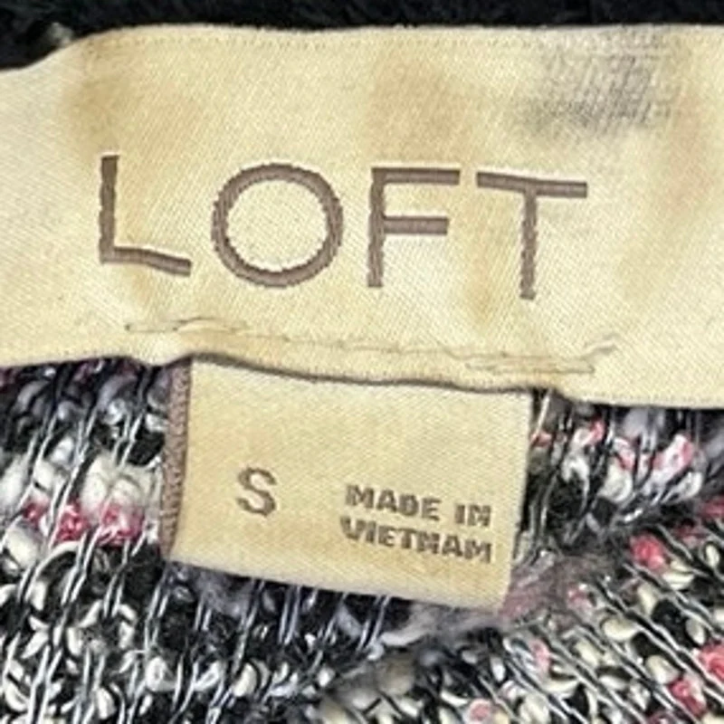 Ann Taylor LOFT Gray Tweed Sleeveless Fringe Back Zip Mini Shift Dress Size S - Image 4