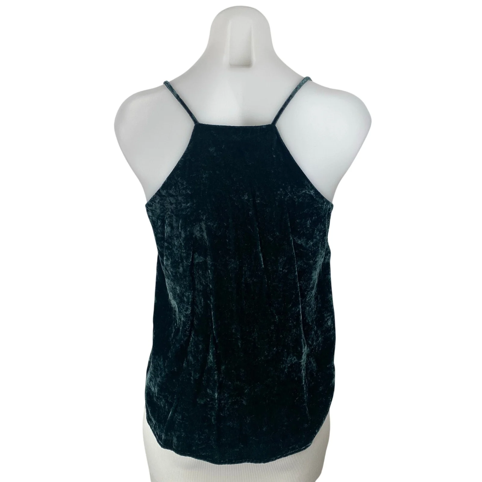Ann Taylor Loft Green Velvet Velour Sleeveless V Neck Cami Camisole Tank Top XXS - Image 4