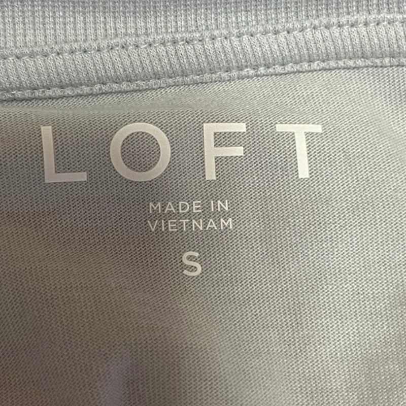 Ann Taylor LOFT Light Gray Crew Neck Cap Sleeve Pullover T Shirt Tee Top Size S - Image 3