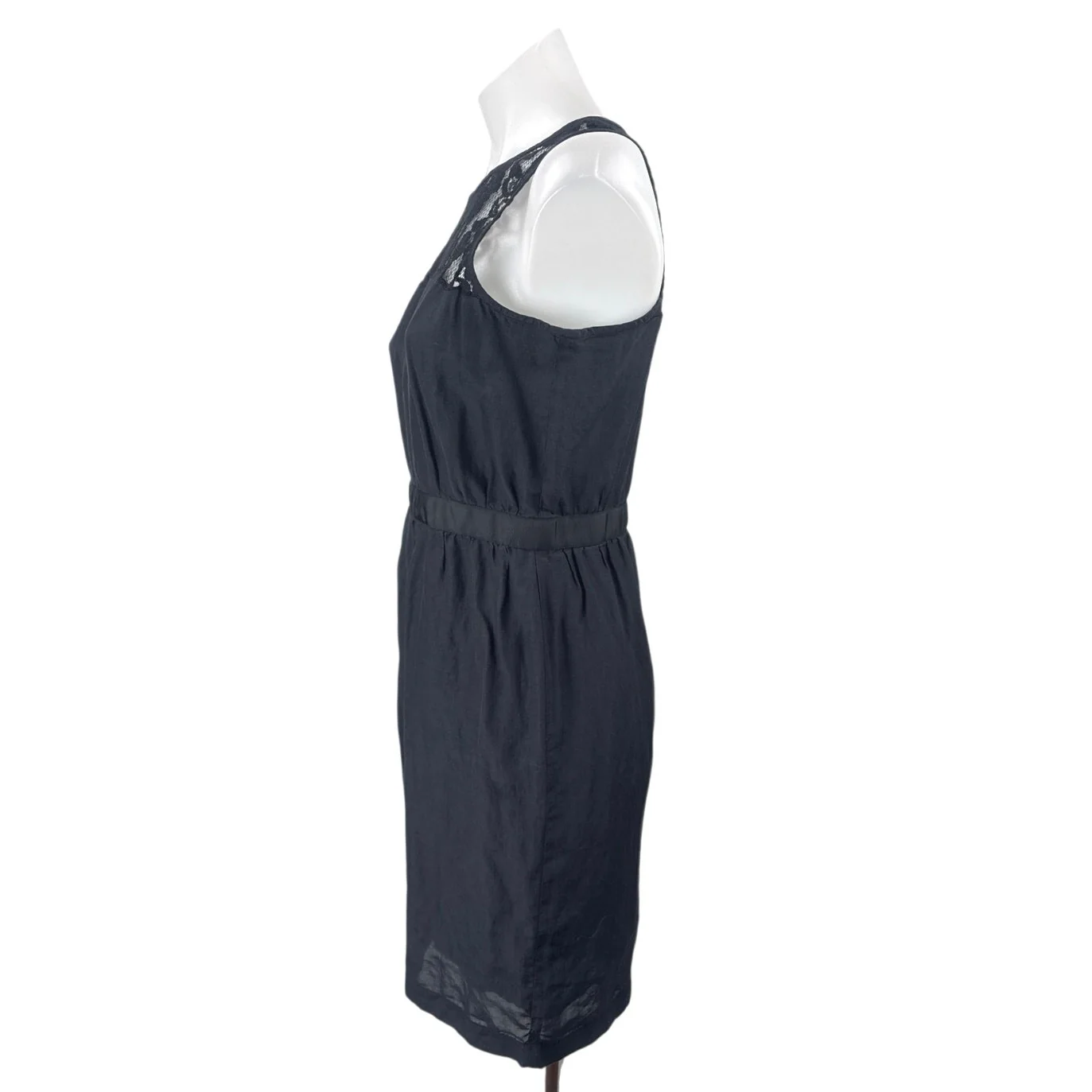 Ann Taylor Loft Petites Black Floral Lace Sleeveless Mini Tank Sheath Dress Sz 6 - Image 2