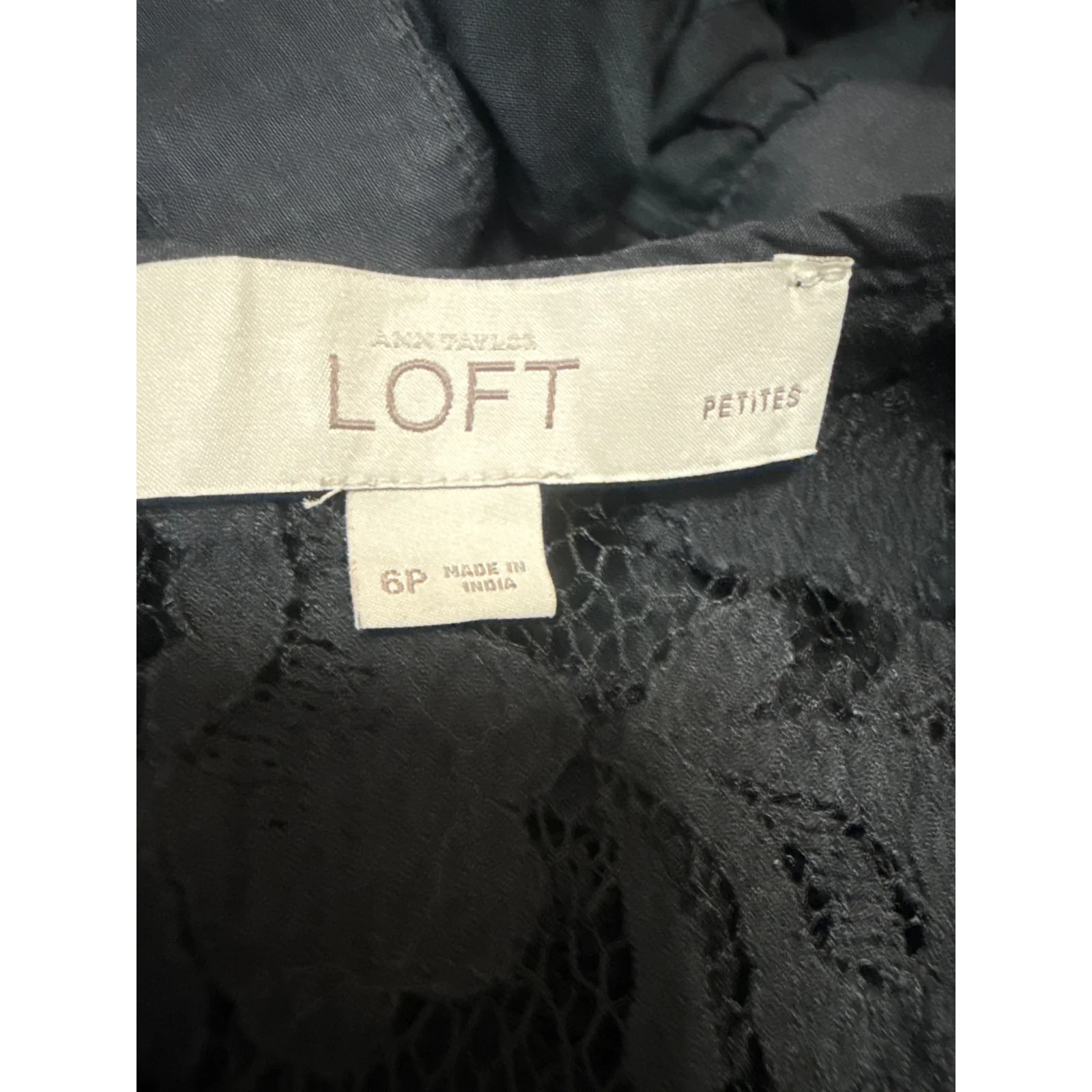 Ann Taylor Loft Petites Black Floral Lace Sleeveless Mini Tank Sheath Dress Sz 6 - Image 4