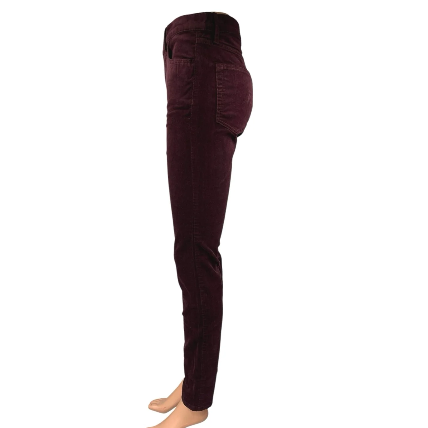 Ann Taylor LOFT Red Corduroy Velvet Velour High Rise Skinny Denim Jeans Pants 26 - Image 2