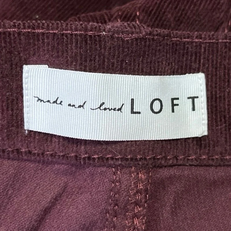 Ann Taylor LOFT Red Corduroy Velvet Velour High Rise Skinny Denim Jeans Pants 26 - Image 4