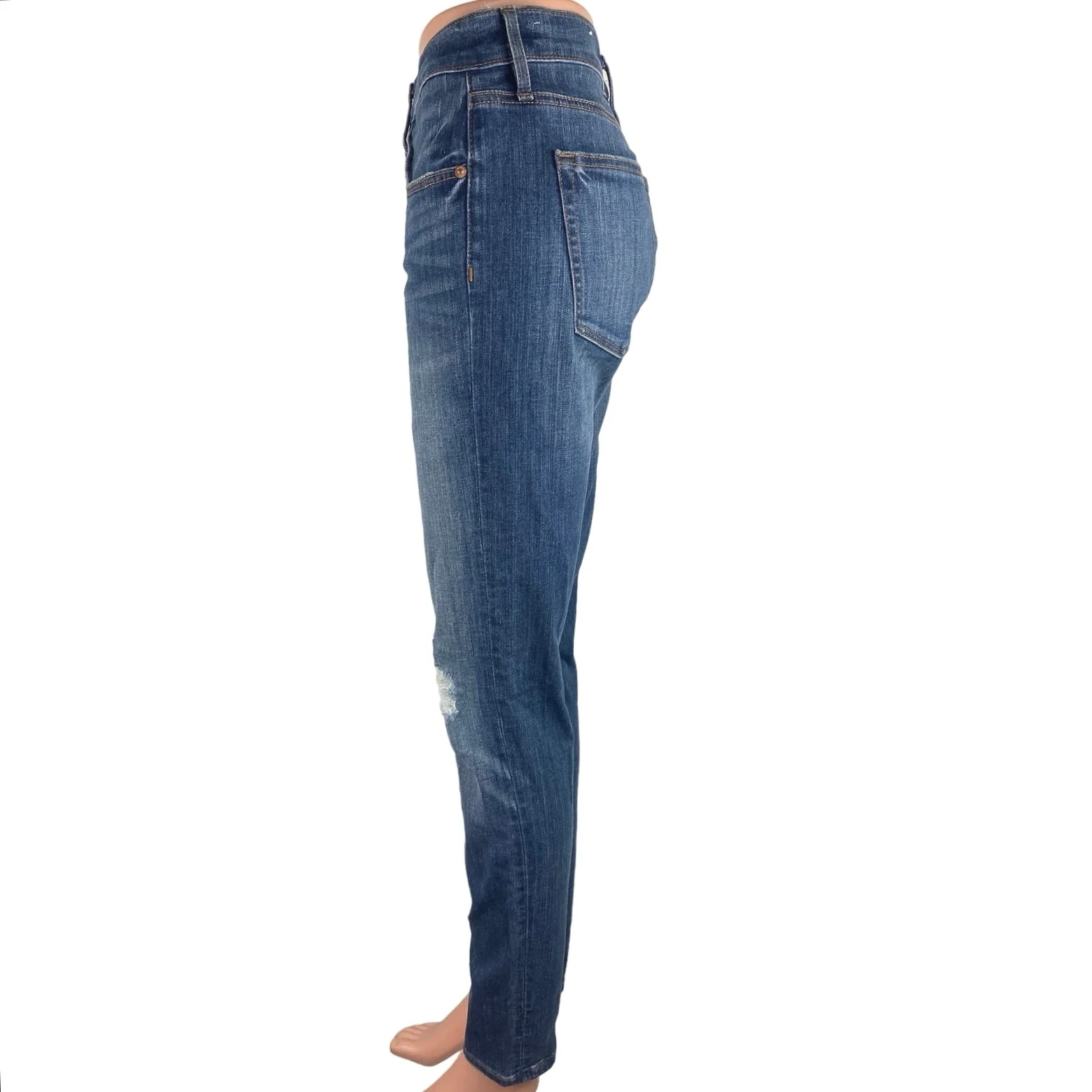 Ann Taylor LOFT Skinny Jeans High Rise Stretch Distressed Skinny Jeans Size 28 - Image 2