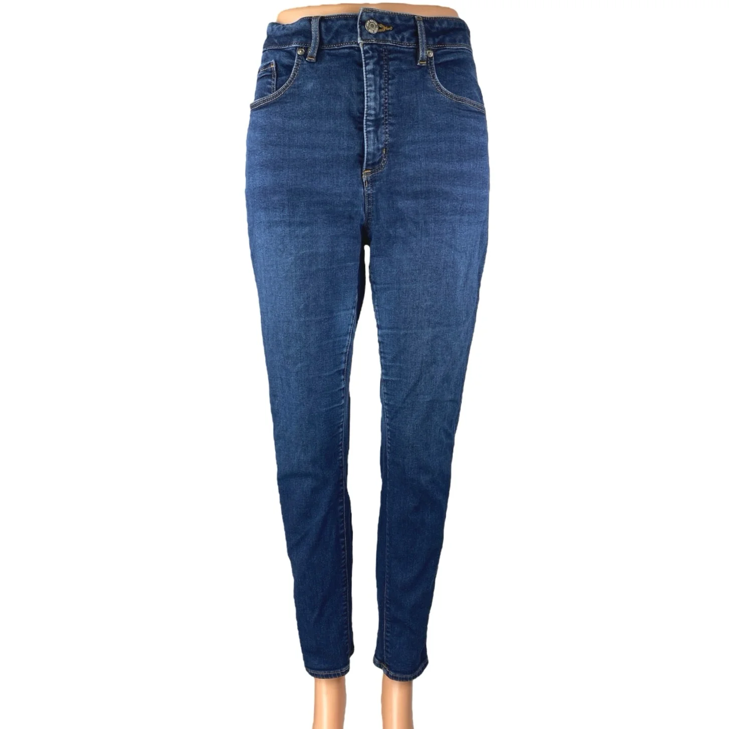 Ann Taylor LOFT The Curvy Women's Blue High Rise Cropped Skinny Denim Jeans 31