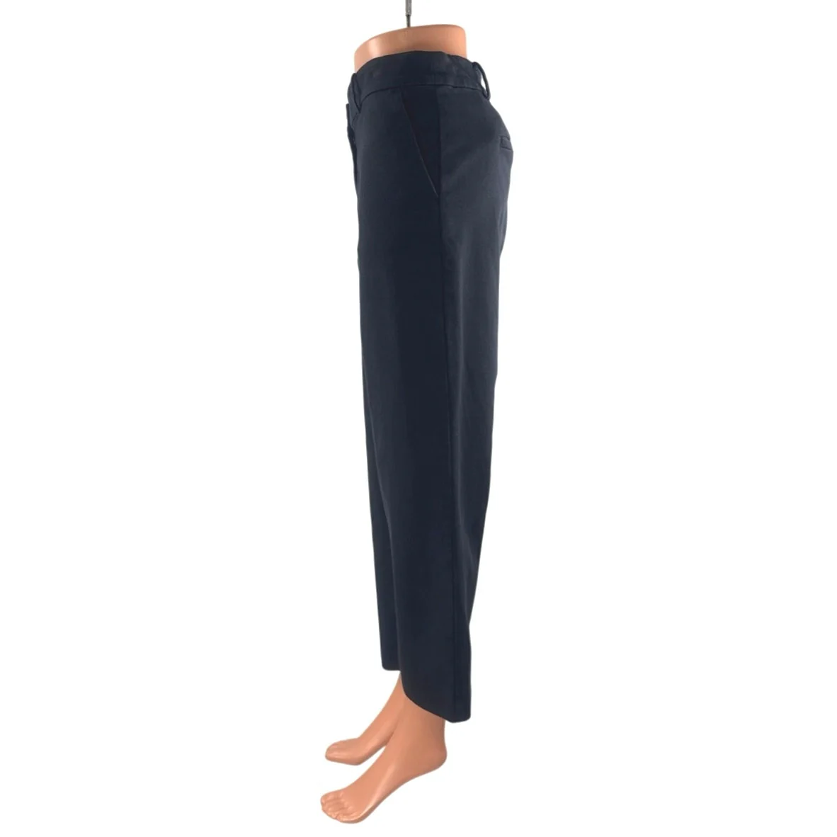 Ann Taylor LOFT The Riviera Slim Black Relaxed Straight Crop Trousers Pants 14 - Image 2