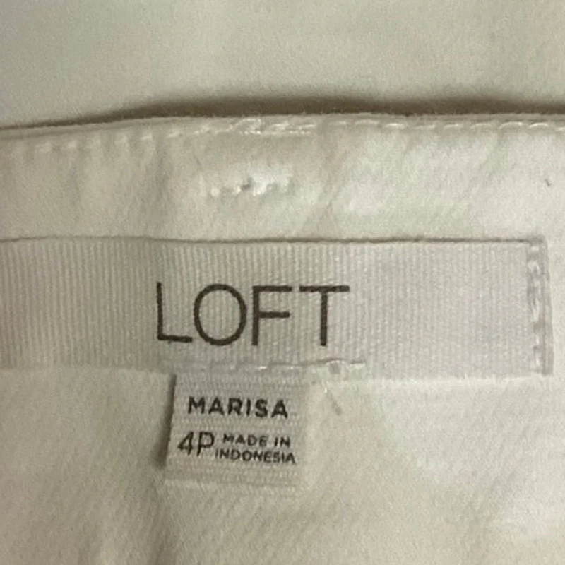 Ann Taylor LOFT White Cotton Stretch Mid Rise Straight Leg Cropped Pants Size 4 - Image 4