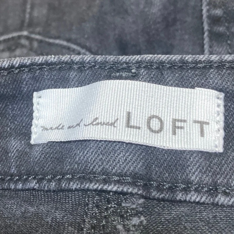 Ann Taylor LOFT Women's Black Frayed Raw Hem Flared Bootcut Denim Jeans Size 2 - Image 4
