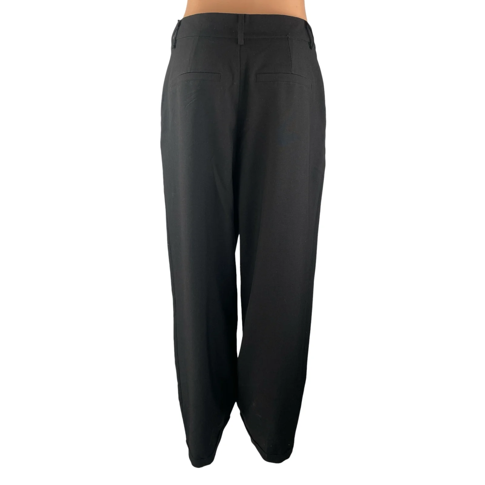 Ann Taylor LOFT Women's Black High Rise Pleated Straight Trousers Pants Size M - Image 2