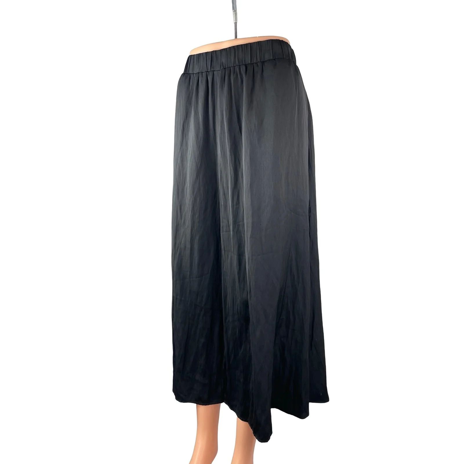 Ann Taylor LOFT Women's Black High Waisted Pleated A Line Midi Skirt Size M - Image 2