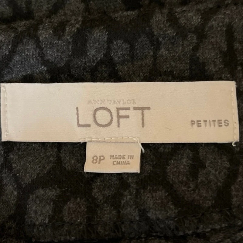Ann Taylor Loft Women's Black Leopard Print Sleeveless Zipper Sheath Dress Sz 8 - Image 4