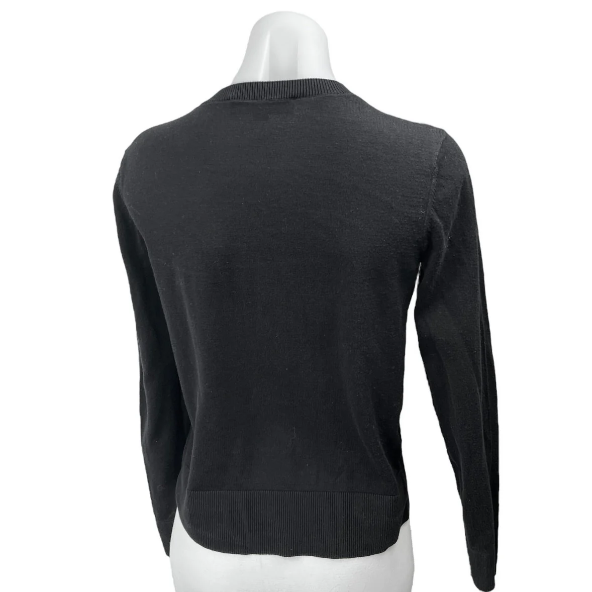 Ann Taylor Loft Women's Black Long Sleeve Button Down Cardigan Sweater Top Sz S - Image 2
