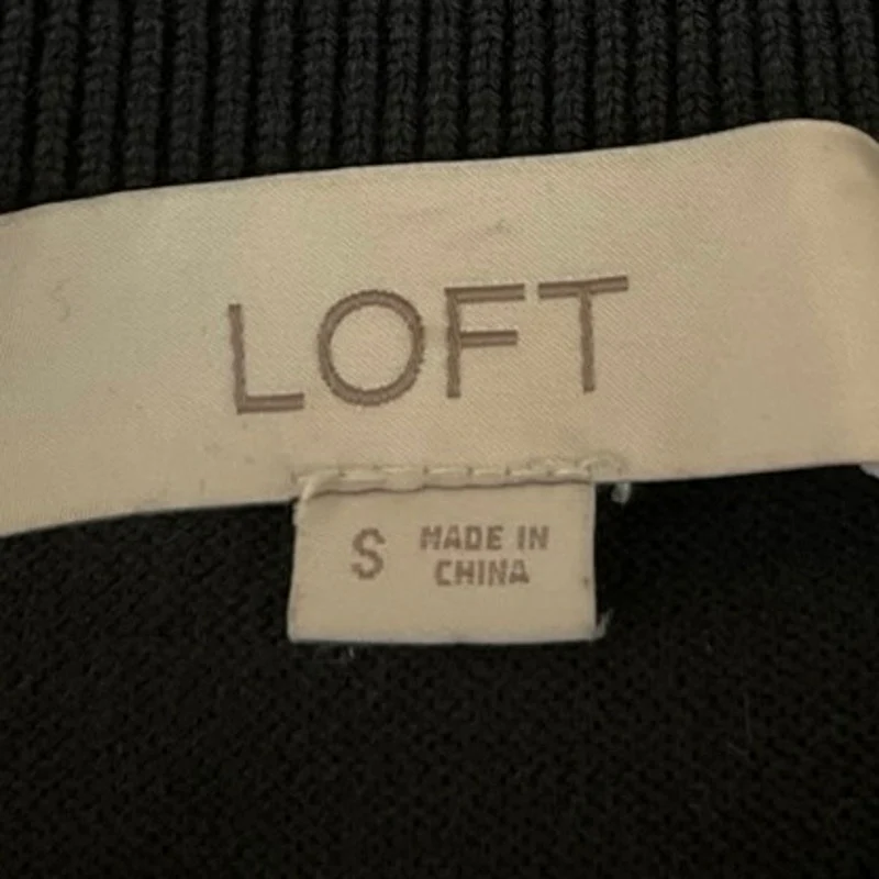 Ann Taylor Loft Women's Black Long Sleeve Button Down Cardigan Sweater Top Sz S - Image 3