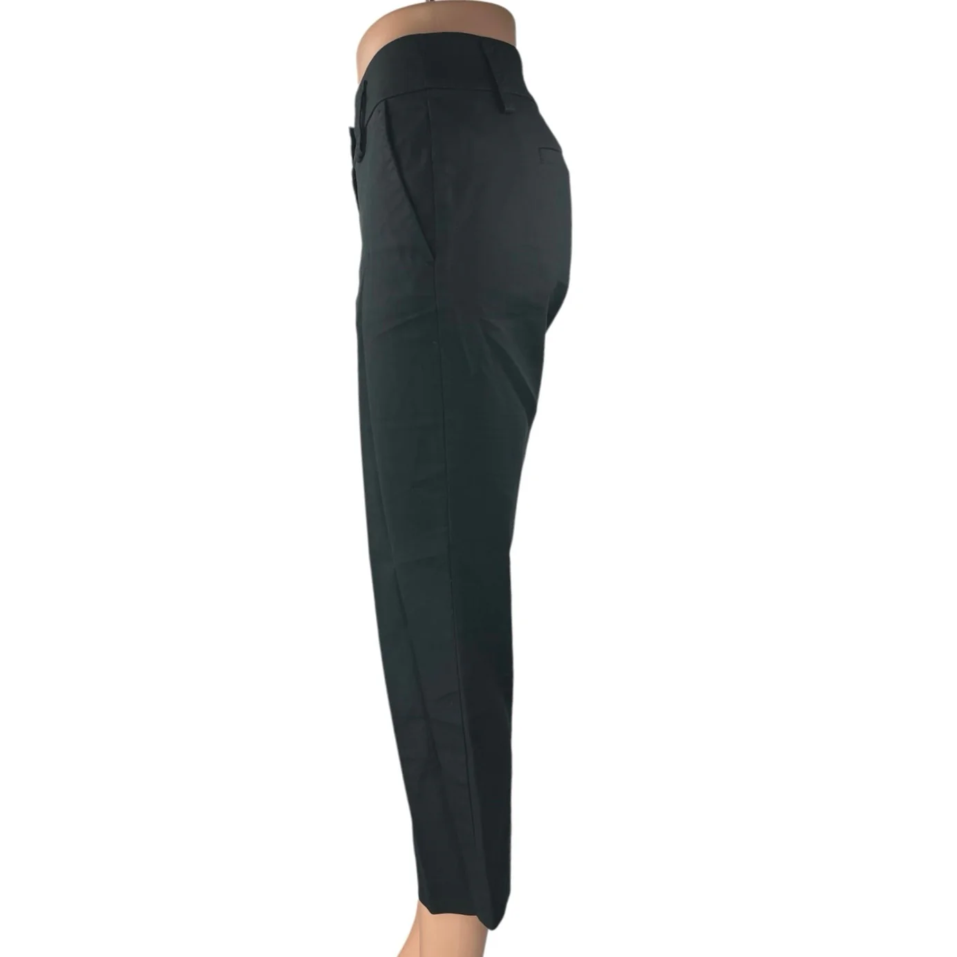 Ann Taylor LOFT Women's Black Mid Rise Straight Cropped Trouser Pants Size 4 - Image 2