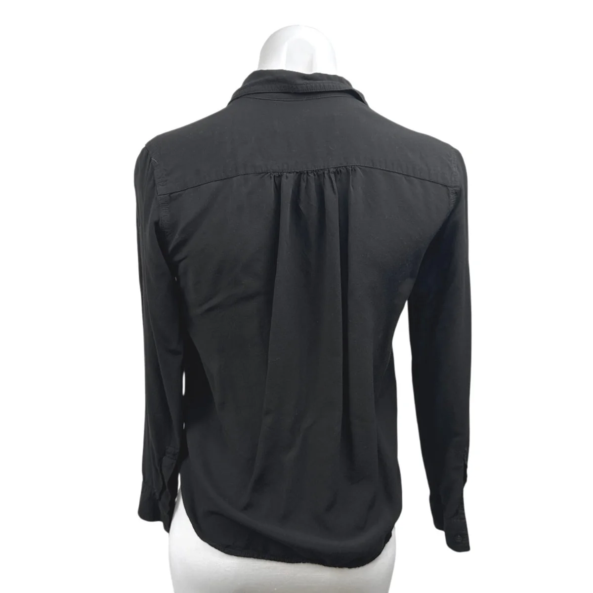 Ann Taylor LOFT Women's Black Pocket Long Sleeve Button Down Shirt Top Size XSP - Image 2