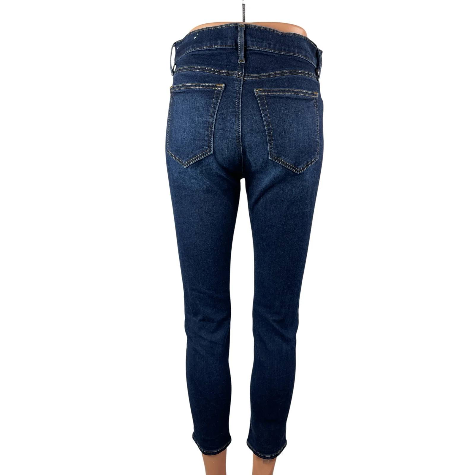 Ann Taylor LOFT Women's Blue Dark Wash Y2k Cropped Skinny Denim Jeans Size 6P - Image 4
