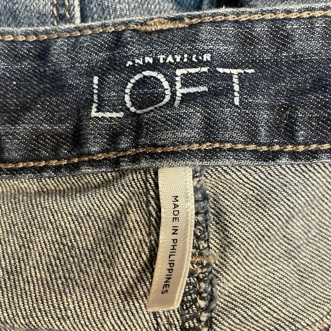 Ann Taylor LOFT Women's Blue Medium Wash Mid Rise Cuffed Denim Jean Shorts 26/2 - Image 4