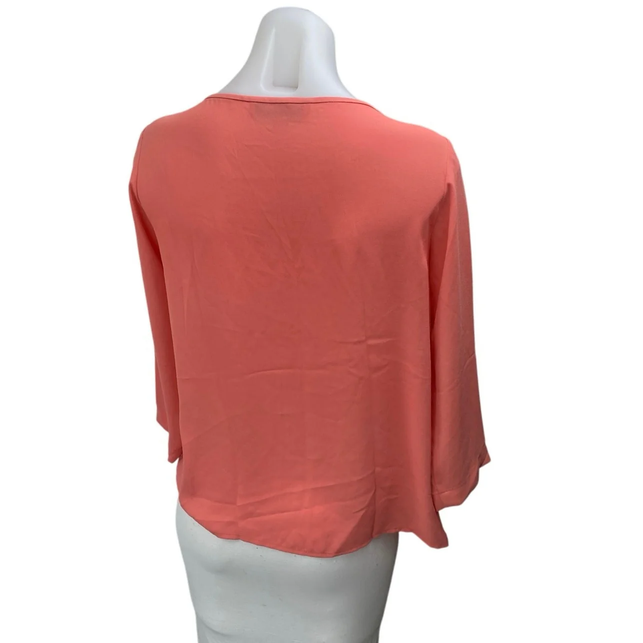 Ann Taylor LOFT Women's Coral Half Sleeve Pintucked Casual Blouse Top Size SP - Image 2