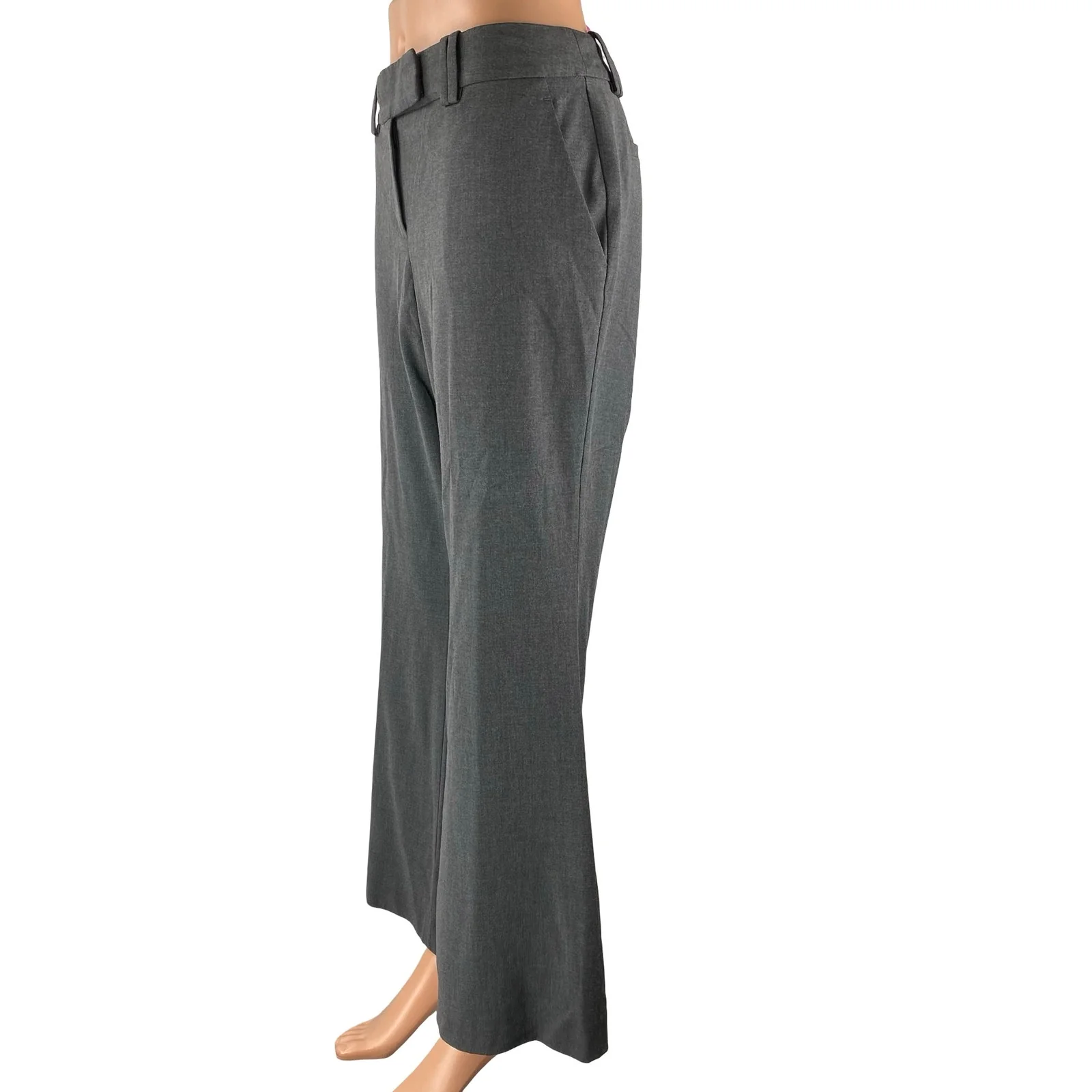 Ann Taylor LOFT Women's Gray High Rise Flared Bootcut Trousers Pants Size 10 - Image 3
