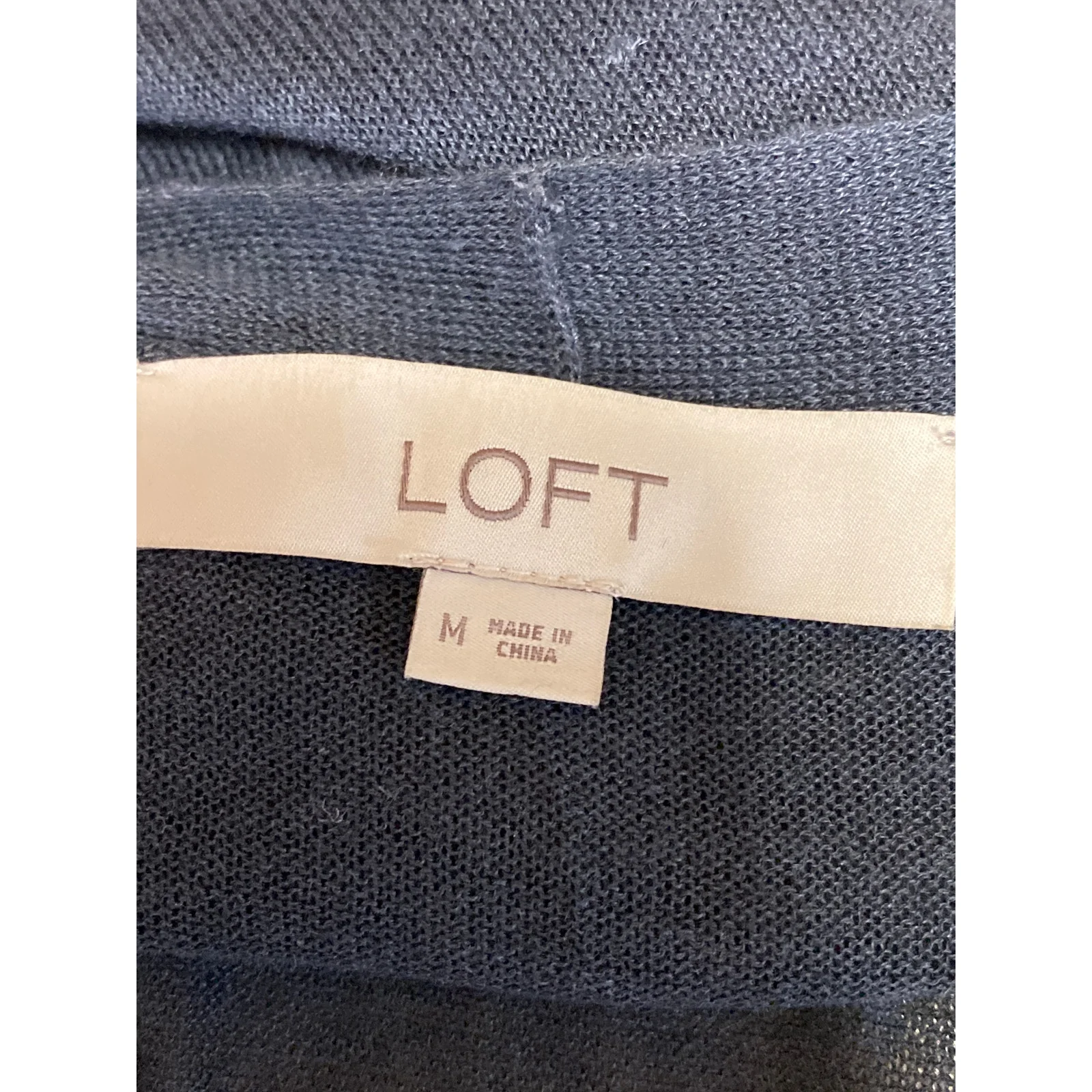 Ann Taylor LOFT Womens Gray Striped Long Sleeve Long Cardigan Sweater Top Size M - Image 3